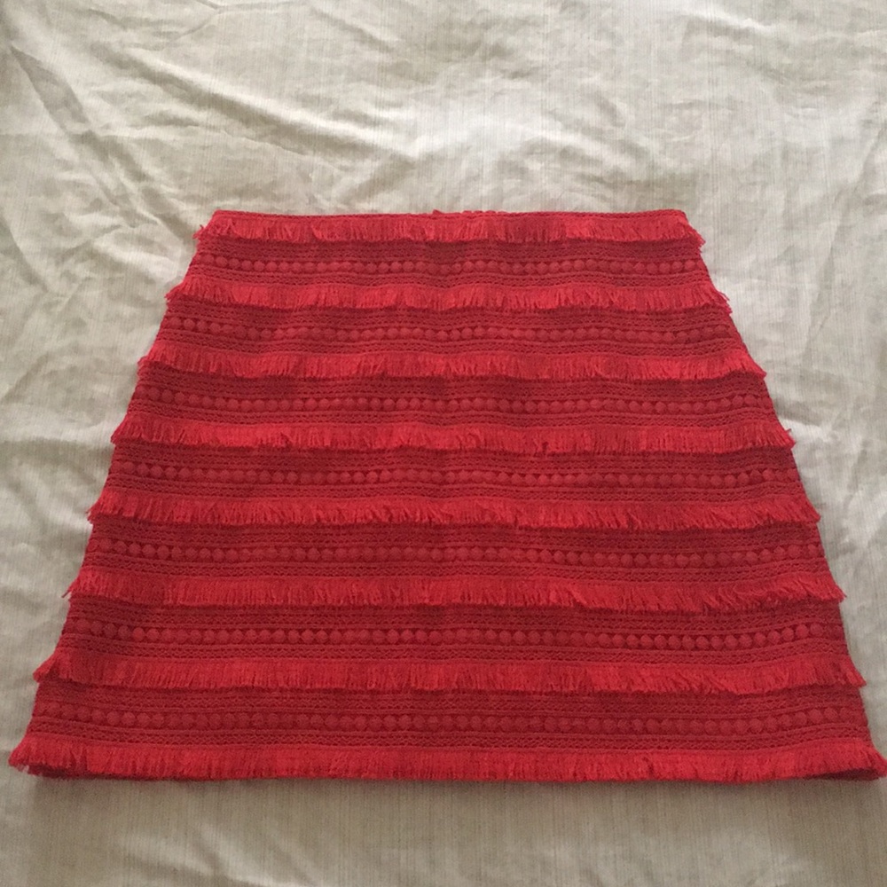 J Crew mini skirt in fringy lace